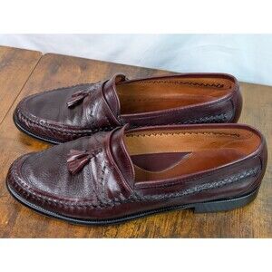 Vito Rufolo Brown Men's Tassel Leather Loafers Size 11 M Italian Weaved Leather